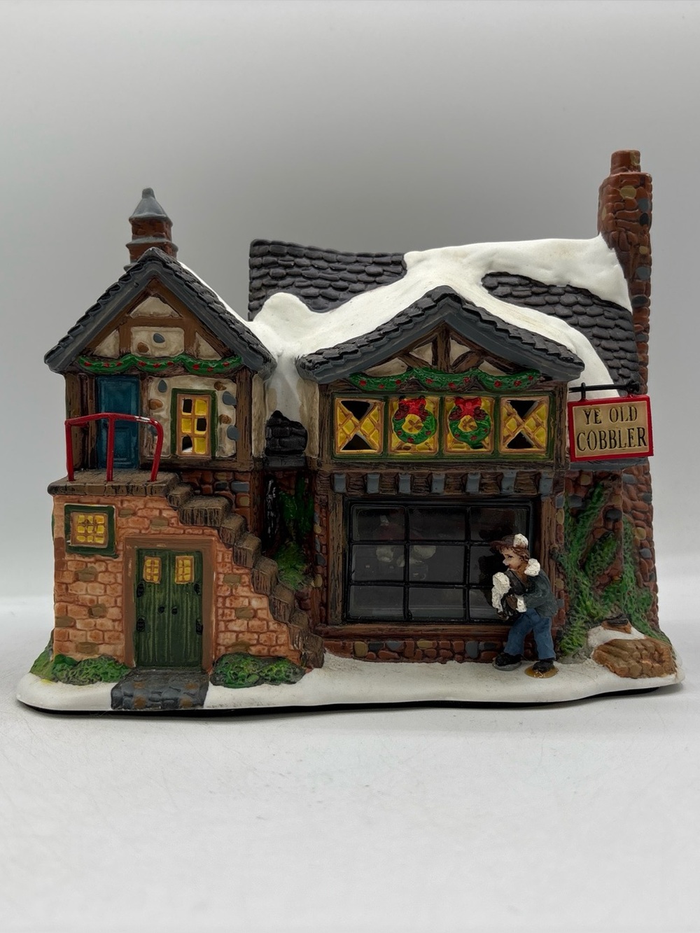Enchanted Forest Menards Christmas Village House Ye Old Cobbler Porcelain House